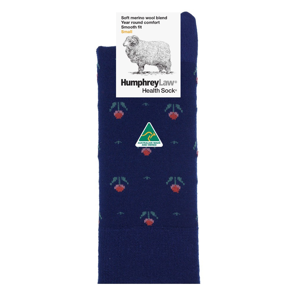 Navy Tulip Health Socks