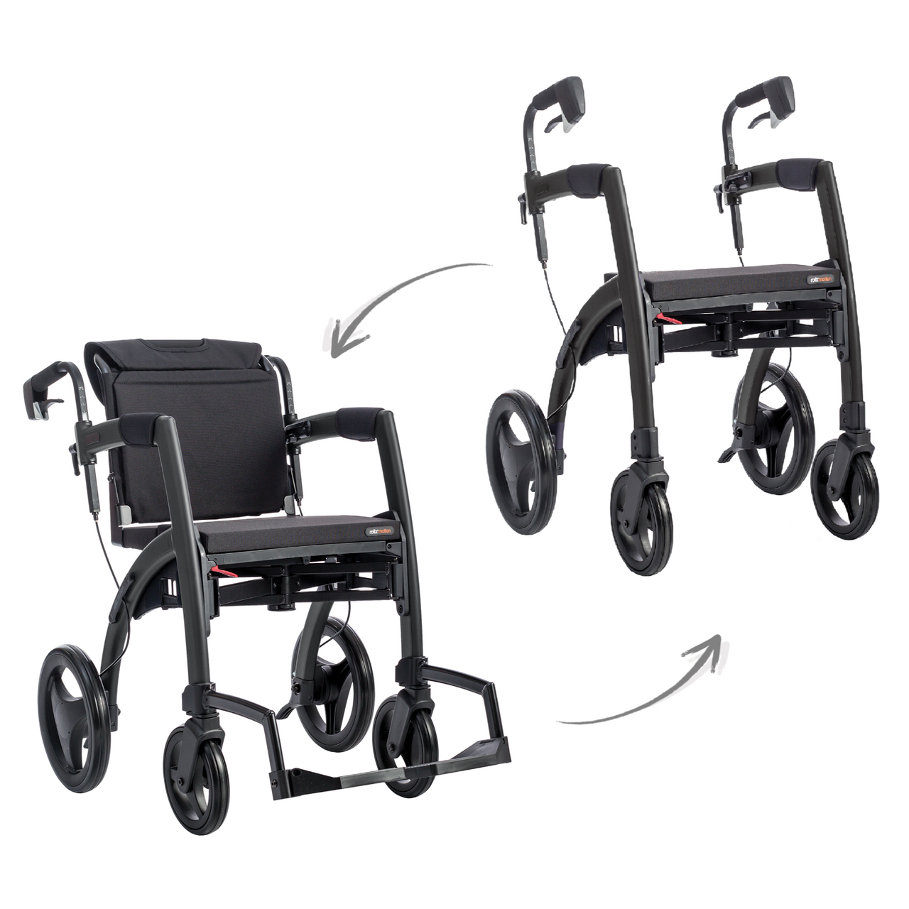 Rollz Motion Rollator walker and wheelchair in one