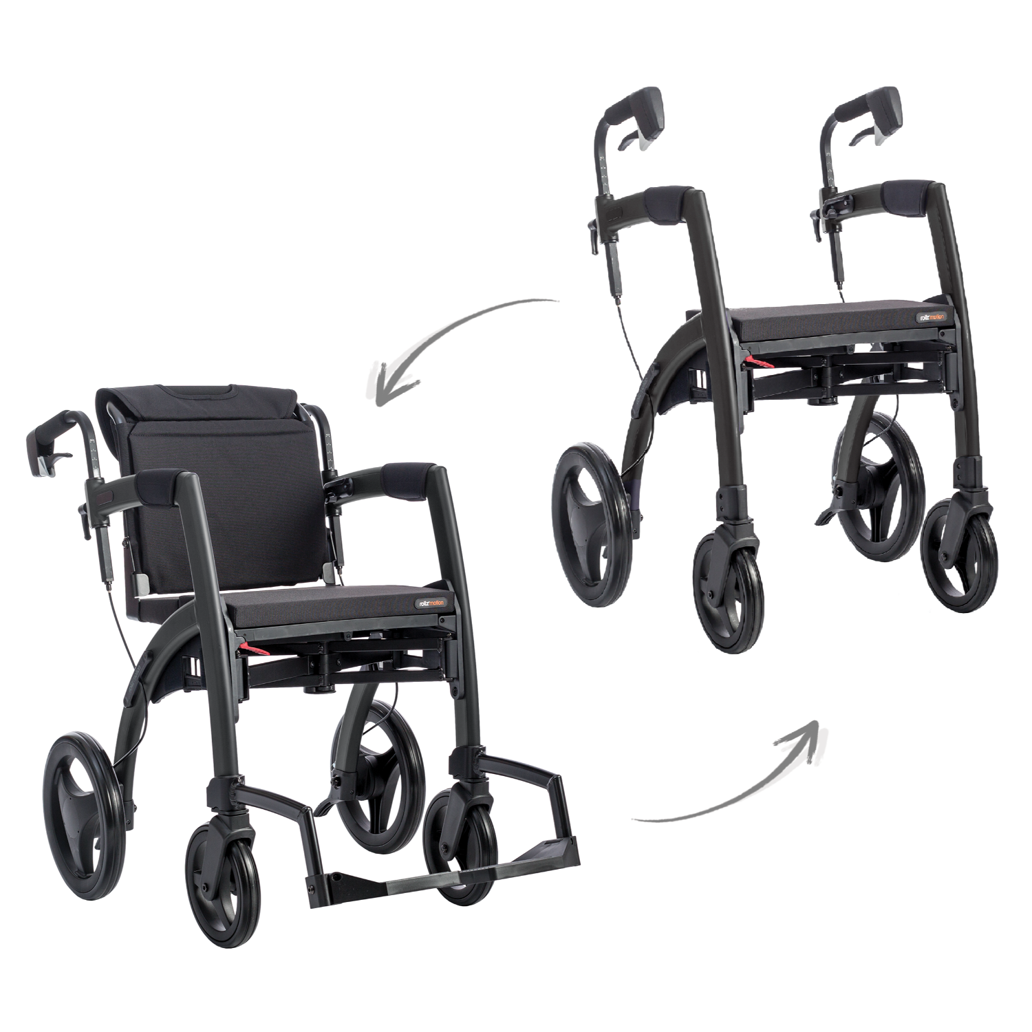 Rollz Motion Rollator walker and wheelchair in one
