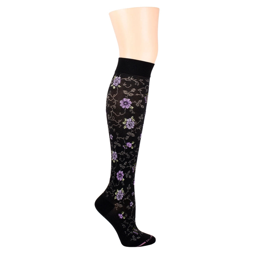 Pretty Floral Compression Socks with 8-15 mmHg
