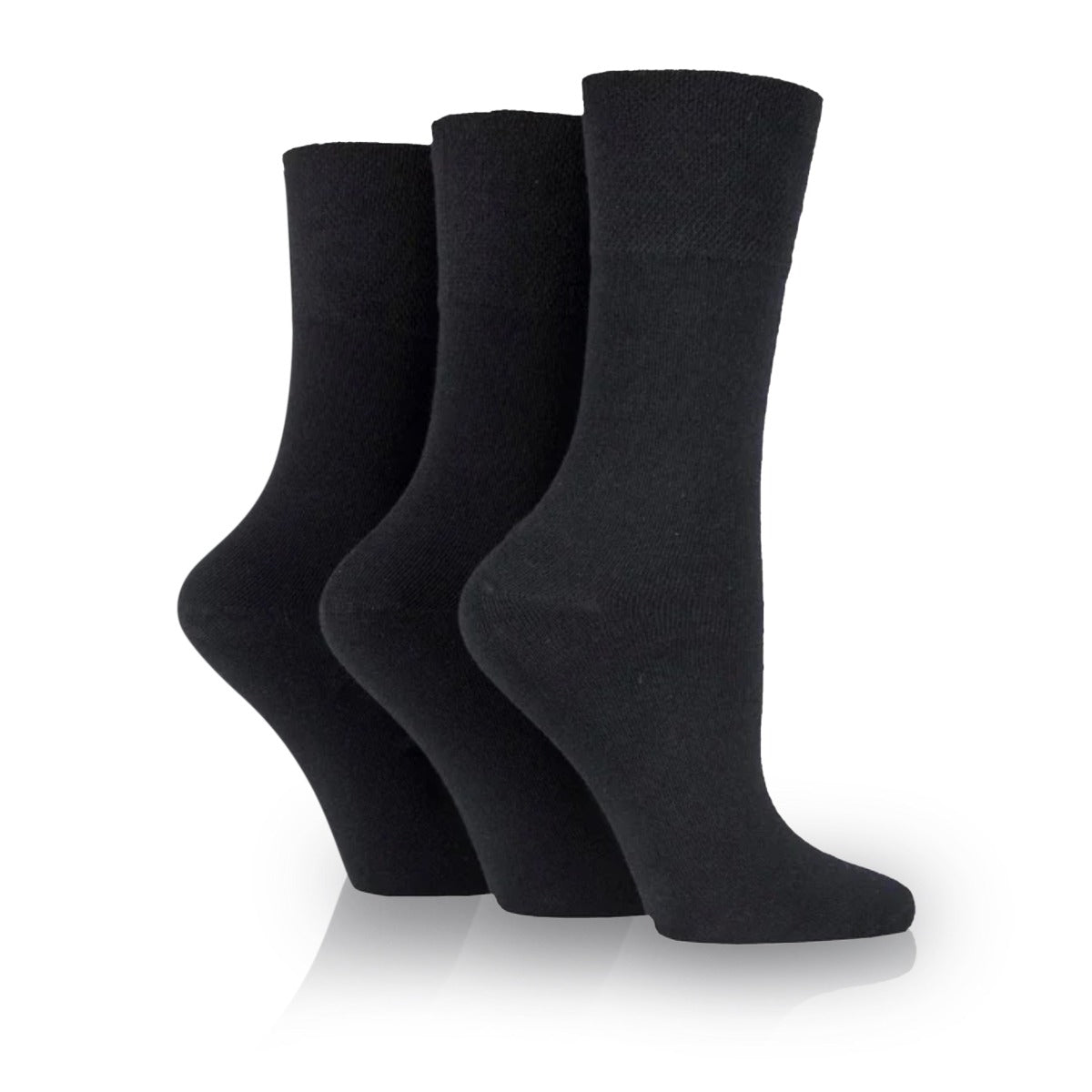 women's non binding socks in plain black