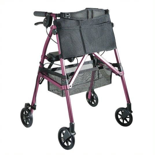 EZ Fold-N-Go Folding Rollator Walker in rose