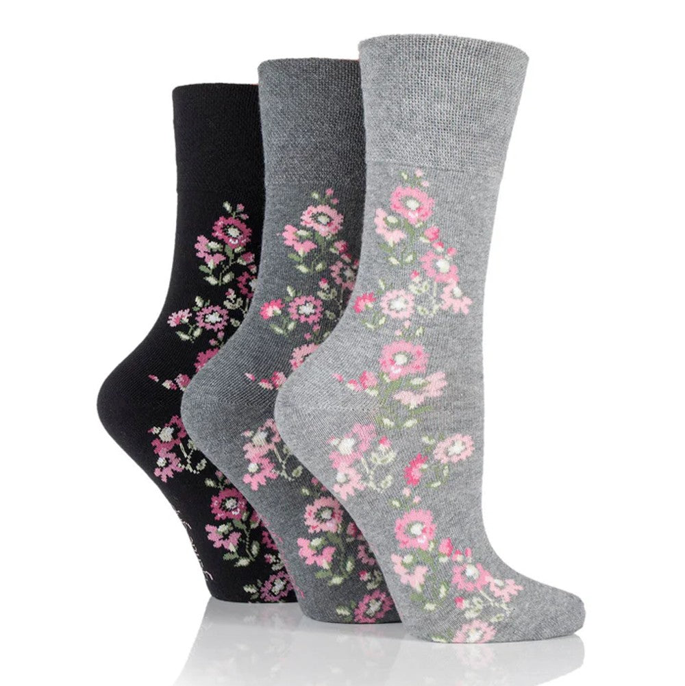 3 pairs of non binding socks in climbing rose