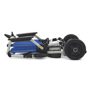 folded blue Zoomer Power Mobility Chair