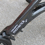 Maverick Carbon Fiber Black Rollator Walker frame close up