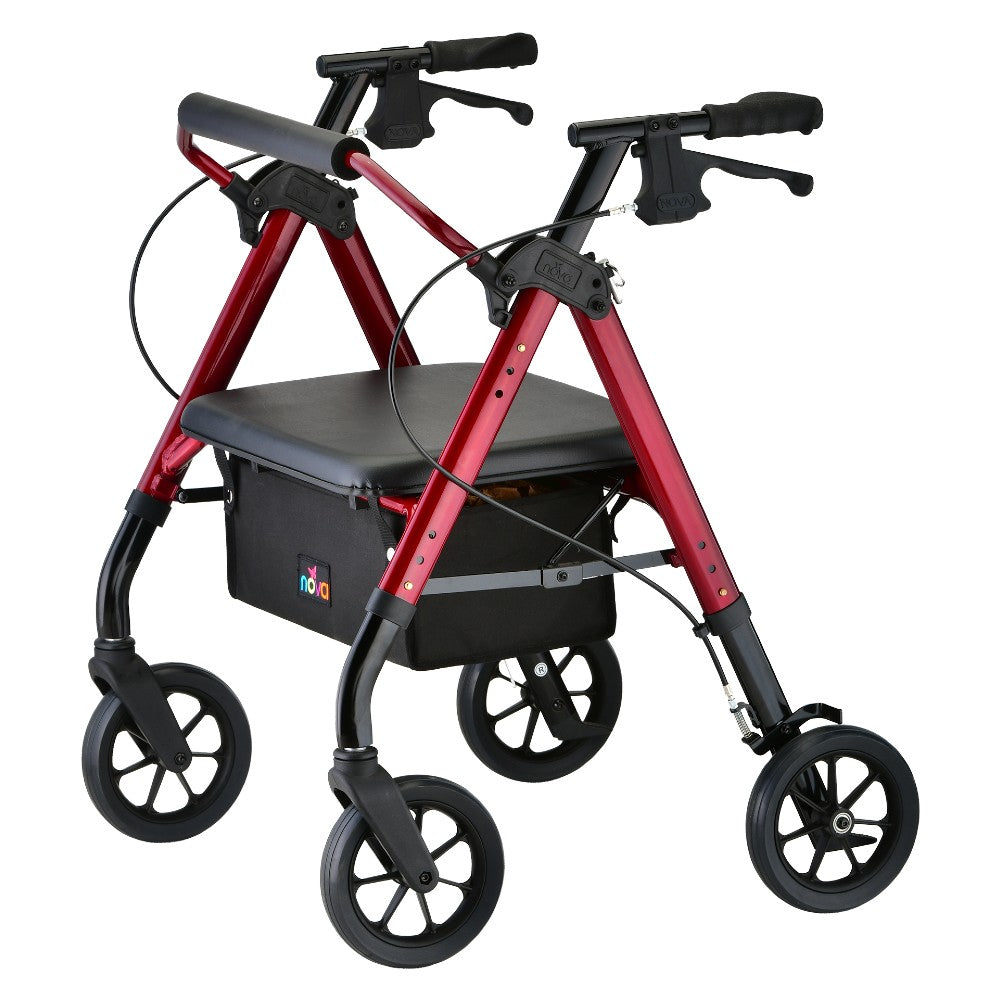 Star HD bariatric rollator in red