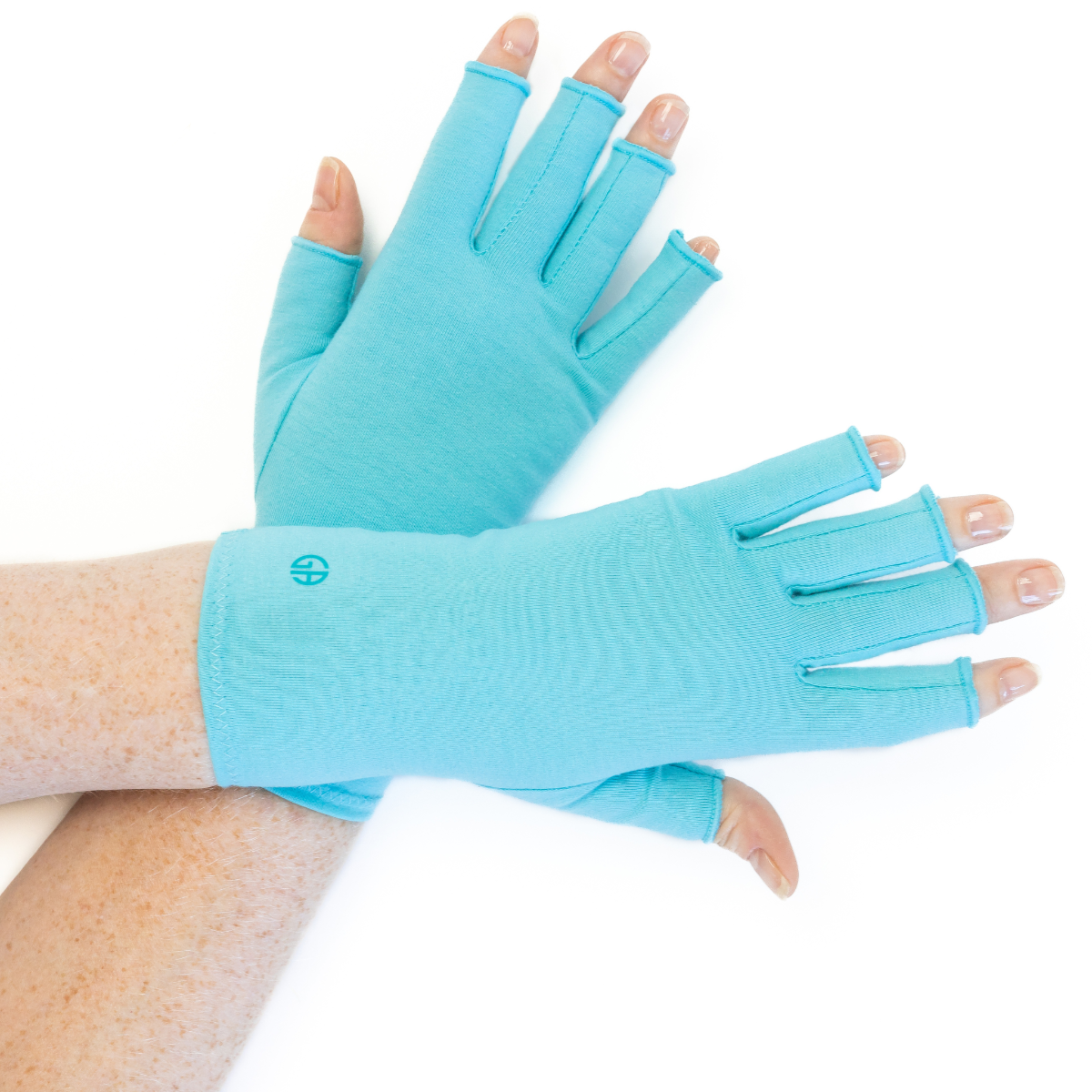 aqua blue arthritis compression gloves