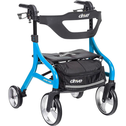 Blue drive sprint rollator walker