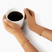 cotton compression gloves with coffee