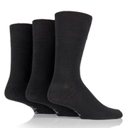 3 pairs of men's diabetic non binding socks in black