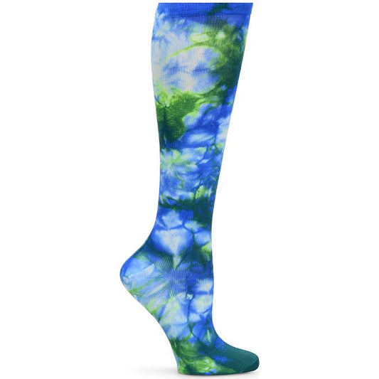 Tie Dye Blue & Green Compression Socks