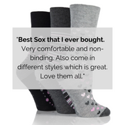 positive review of grey bamboo non binding socks