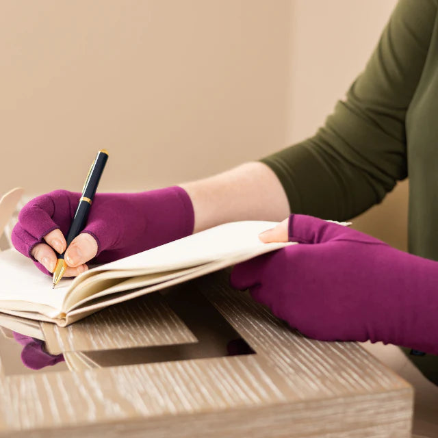 writing with arthritis compression gloves