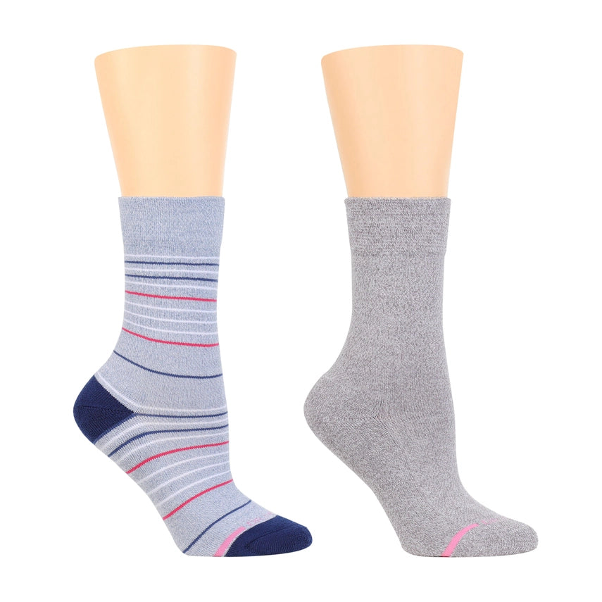2 pack of comfort top socks in thin stripe