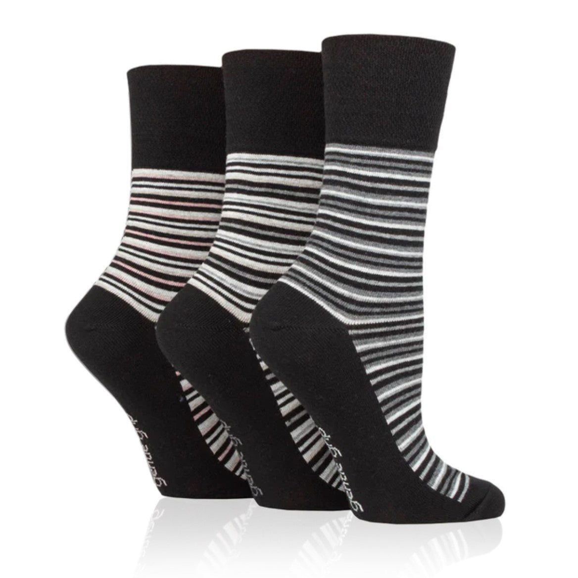 non binding black striped socks