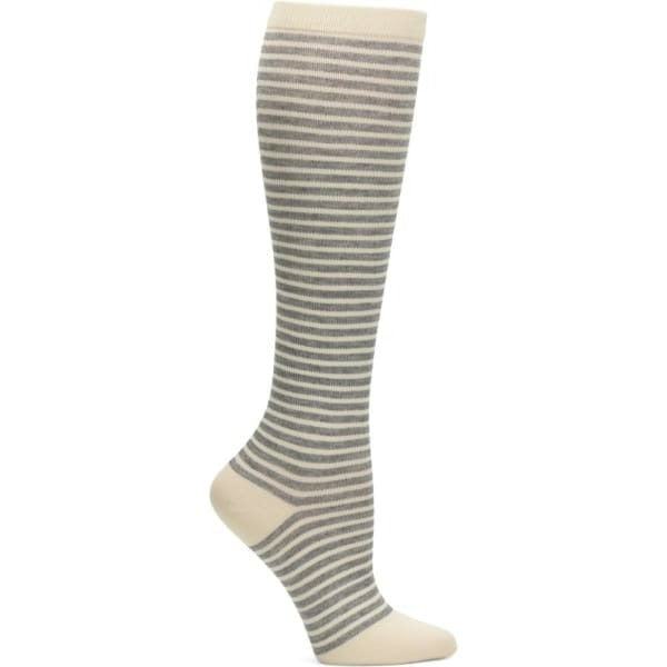 Grey striped compression socks