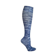 lightweight compression socks in denim stripe