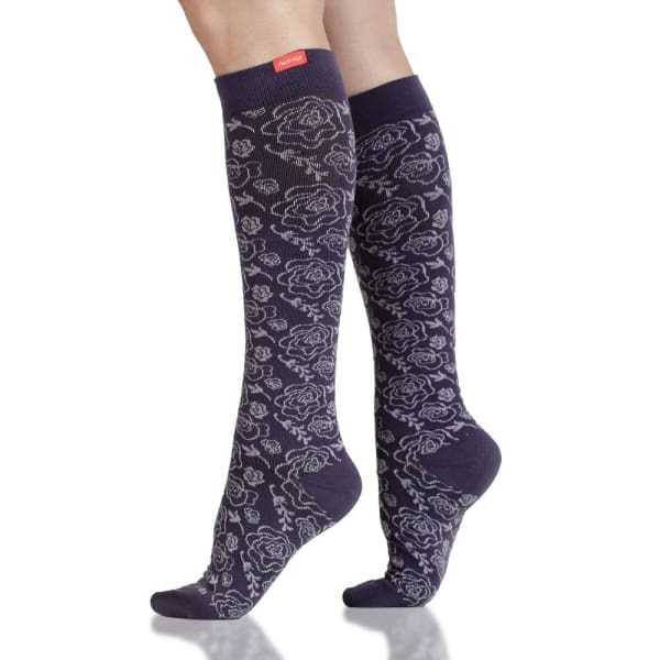 juliet floral vintage purple compression socks for women