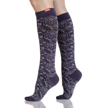 juliet floral vintage purple compression socks for women