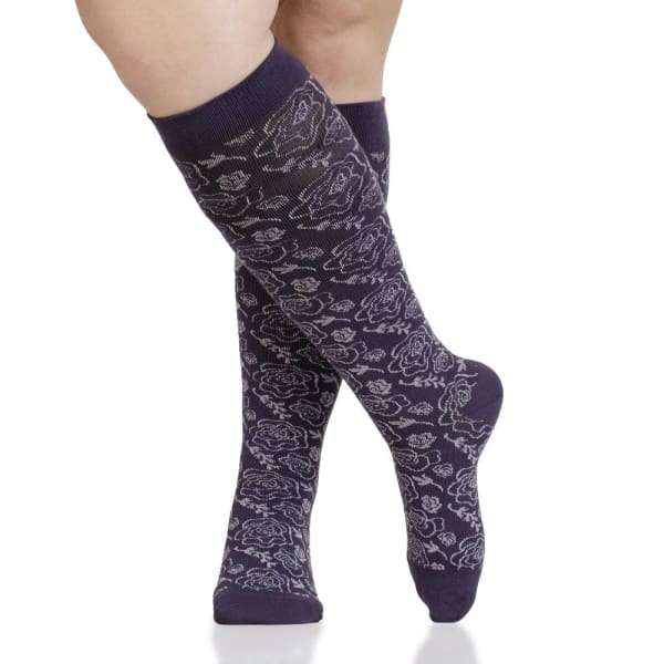 juliet floral vintage purple compression socks