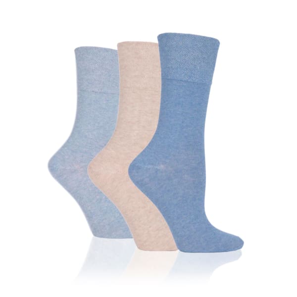 Non Binding Socks for Women in Denim & Beige - Denim - Diabetic Socks