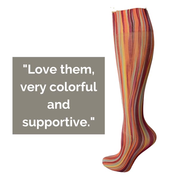 Lightweight Patterned Compression Socks in Artist Stripe in Regular & Plus Size - Compression Socks