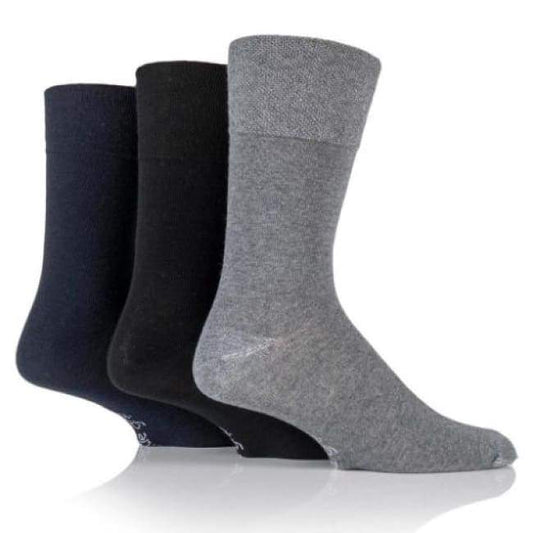 Non Binding Socks For Men Or Women In Charcoal Navy & Black - Charcoal Navy & Black - Diabetic Socks