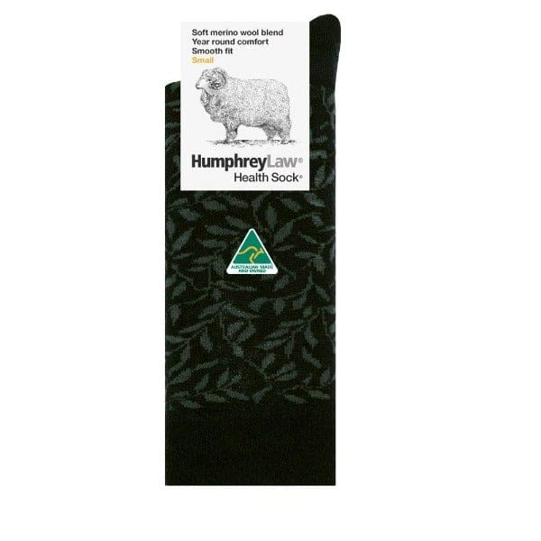 humphrey law health socks black taupe leaves