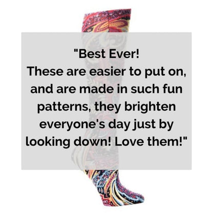 lightweight patterned compression socks