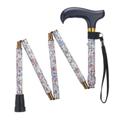 wildflowers adjustable folding walking cane
