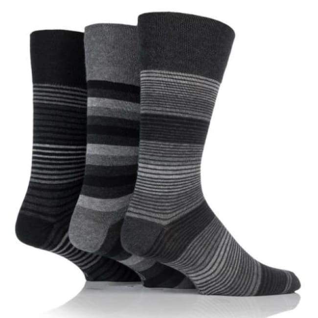 Non Binding Socks For Men Or Women In Monochrome Stripes - Monochrome Stripe - Diabetic Socks