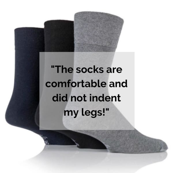 Charcoal navy black non binding socks for men