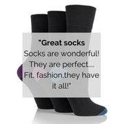 Non Binding Socks for Men or Women in Solid Black - Black - Diabetic Socks