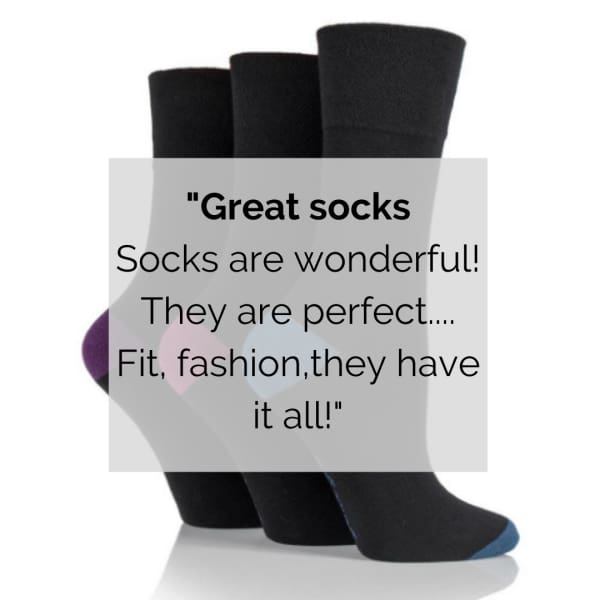 Non Binding Socks for Men or Women in Solid Black - Black - Diabetic Socks