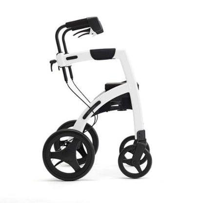 The New Rollz Motion 2 - Rollator Walker And Transport Chair In One - Regular / Pebble White - Rollator