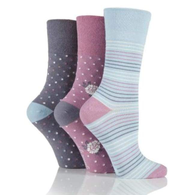 Non Binding Socks For Women In Dainty Flower - Dainty Flower - Diabetic Socks
